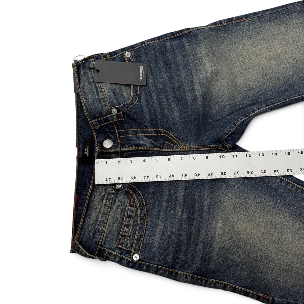 True Religion Geno Big T Slim Jeans Mens 30 x 32 Medium Bonechill Wash NWT